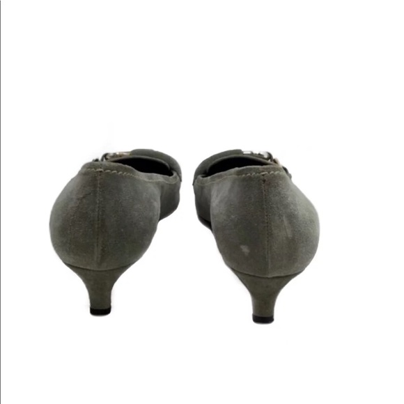 Prada Gray Suede Kitten Heels Size 6 - Picture 4 of 8
